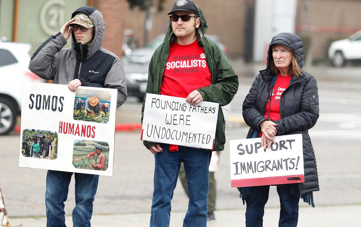 The Mixteco Indígena Community Organizing Project and other immigrant advocacy organizations led a march in Paso Robles to protest deportation and President Donald Trump’s immigration policies on Sunday, March 30, 2025.