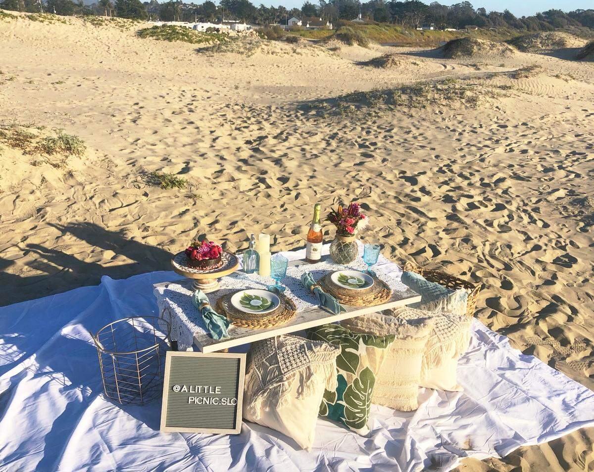 While A Little Picnic’s most popular location is Pismo Beach at sunset, other favorite locations include Avila Beach and Morro Strand Beach, according to owner Cassidy Tomasini.
