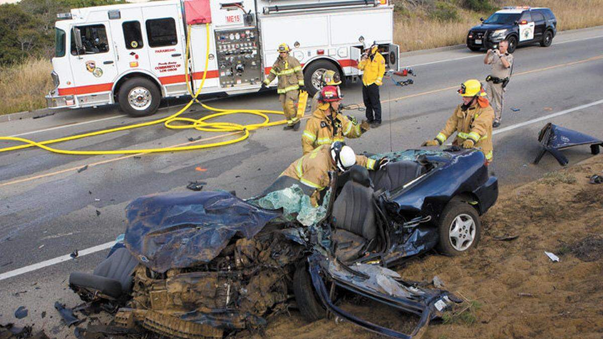 One of three cars involved in a fatal crash Wednesday, June 18, on South Bay Boulevard in Los Osos.