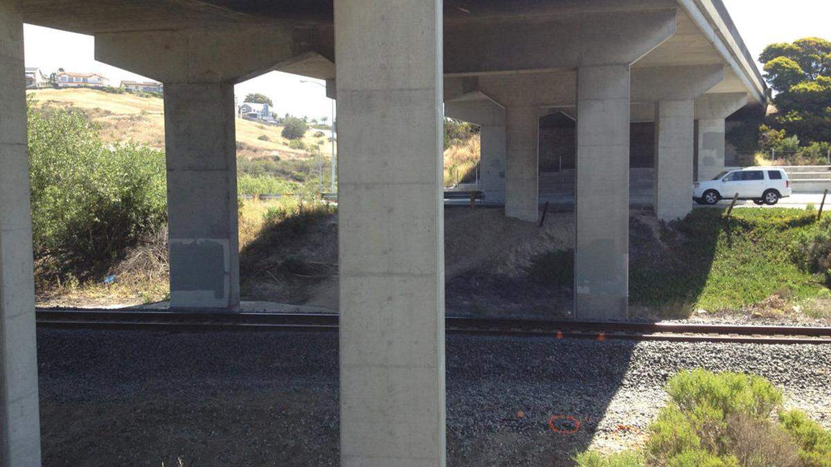 A woman was struck by a train Wednesday night as she tried to cross the railroad tracks near Frady Lane in Pismo Beach, according to police.
