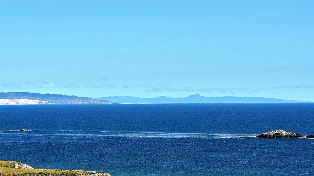 One can see clear weather conditions from the Diablo Canyon lands southward to Guadalupe Dunes, Point Sal, the Vandenberg Air Force Base launch complexes and Point Arguello.