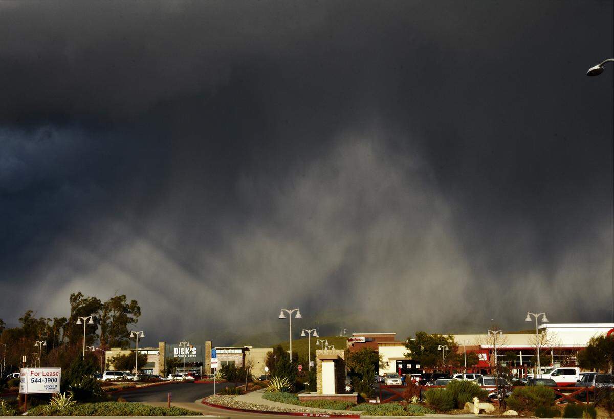 Andrew Kushen took this photo of several inches of hail on the road at Willow and Pomeroy streets in Nipomo.