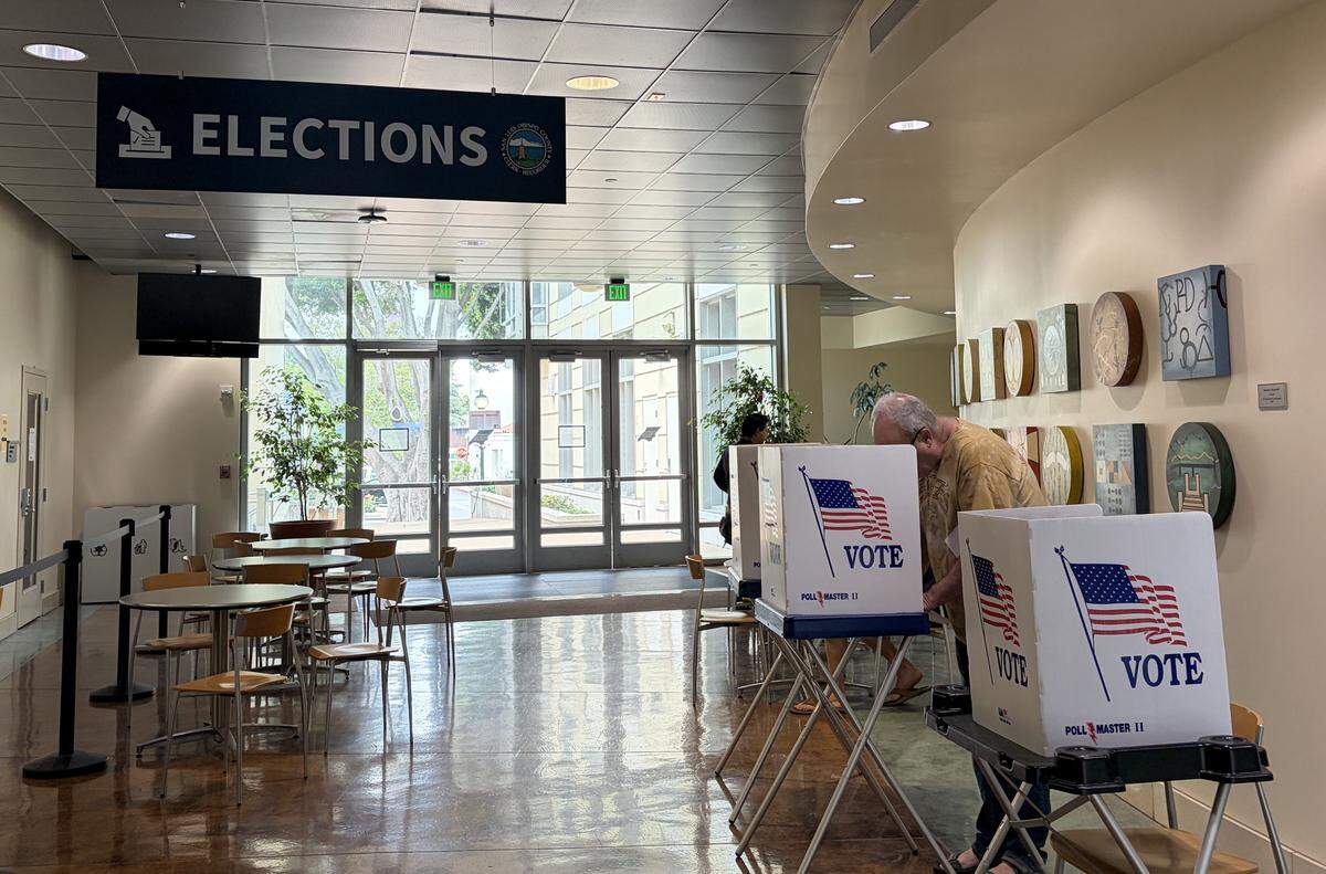San Luis Obispo resident John Post votes at the San Luis Obispo County Government Center on Election Day, June 2, 2026.