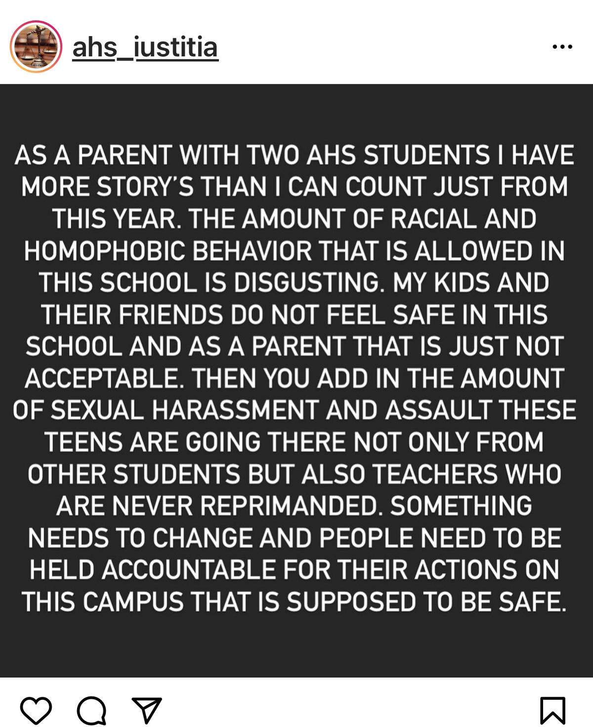 An anonymous Instagram account is sharing accounts of sexual harassment, rape, homophobia and racism experienced by students at Atascadero High School.