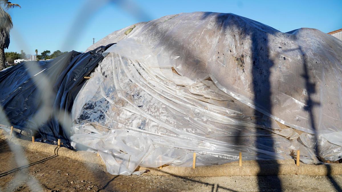 Construction work on a new mixed-use condominium and commercial space development at the former site of B.J.’s ATV Rentals at 197 West Grand Ave. in Grover Beach unearthed an oily substance that residents nearby could smell, pictured Tuesday, Dec. 31, 2024. Grover Beach community development director Megan Martin said the contaminated soil was expected in the building process, and will be removed by Friday, Jan. 10, 2025.