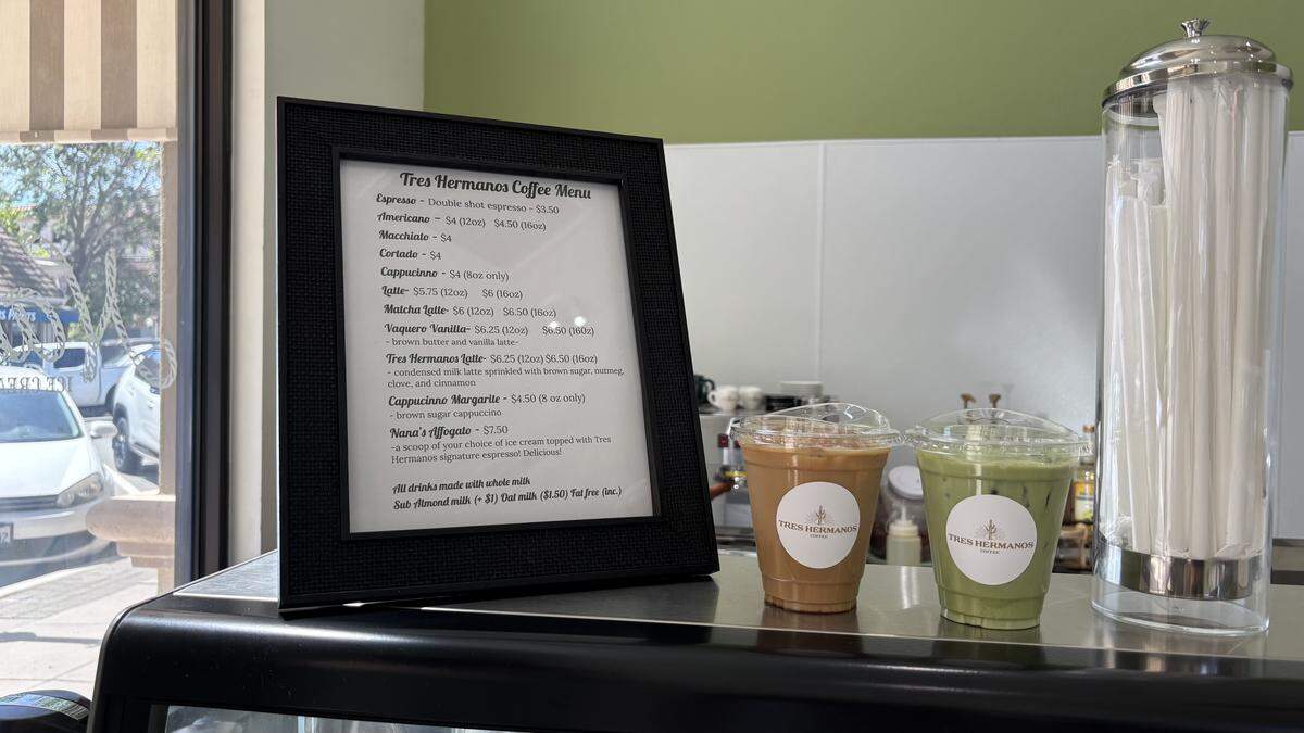 Nana’s Ice Cream & Coffee in Atascadero serves classic espresso drinks as well as matcha and its Tres Hermanos latte with condensed milk and spices.