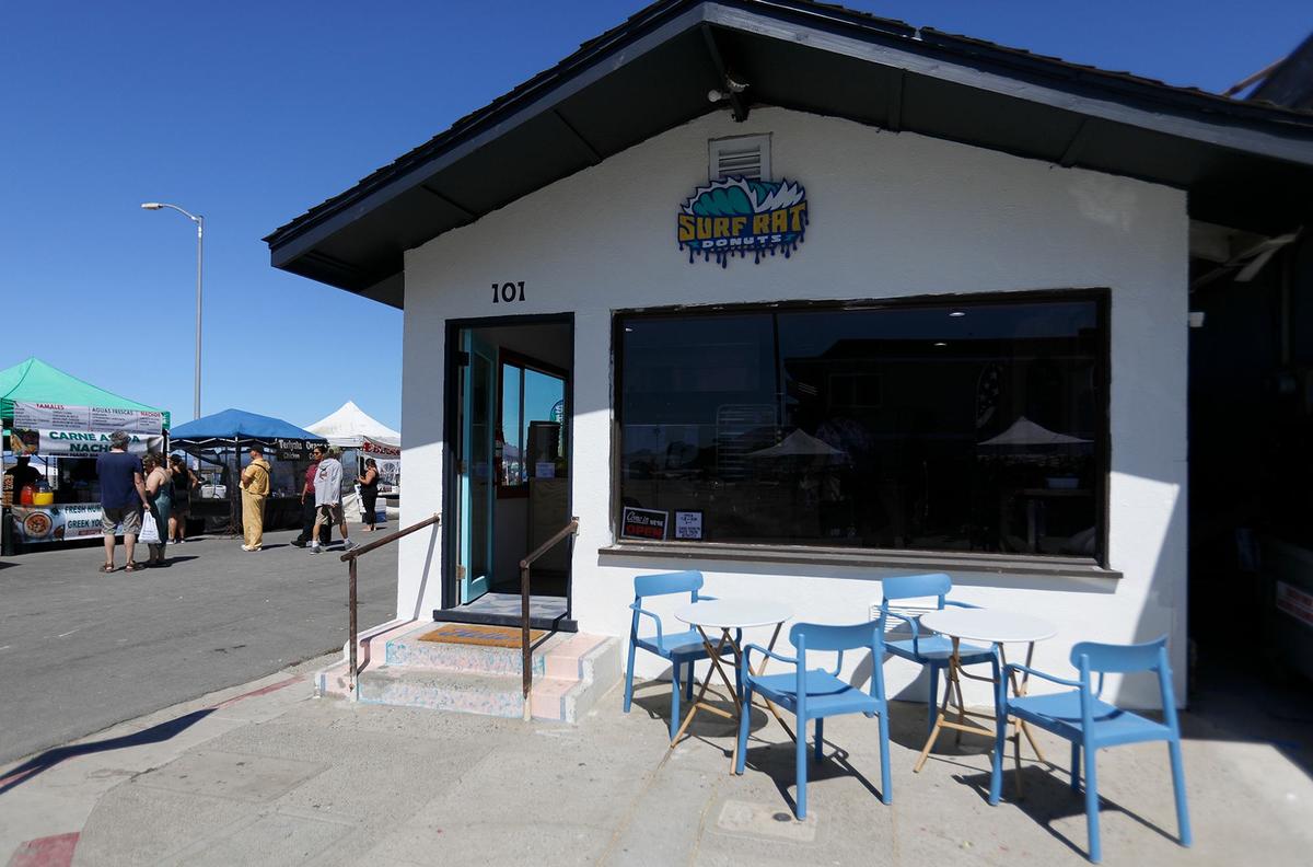 Ben and Jessica Brown acquired a shuttered former fish smokehouse in Cayucos and transformed it into a new, eye-catching doughnut shop, Surf Rats Donuts. With the help of daughter Zaiah Brown and her two younger brothers, Zeke and Eli, the family hopes to officially open the business soon.
