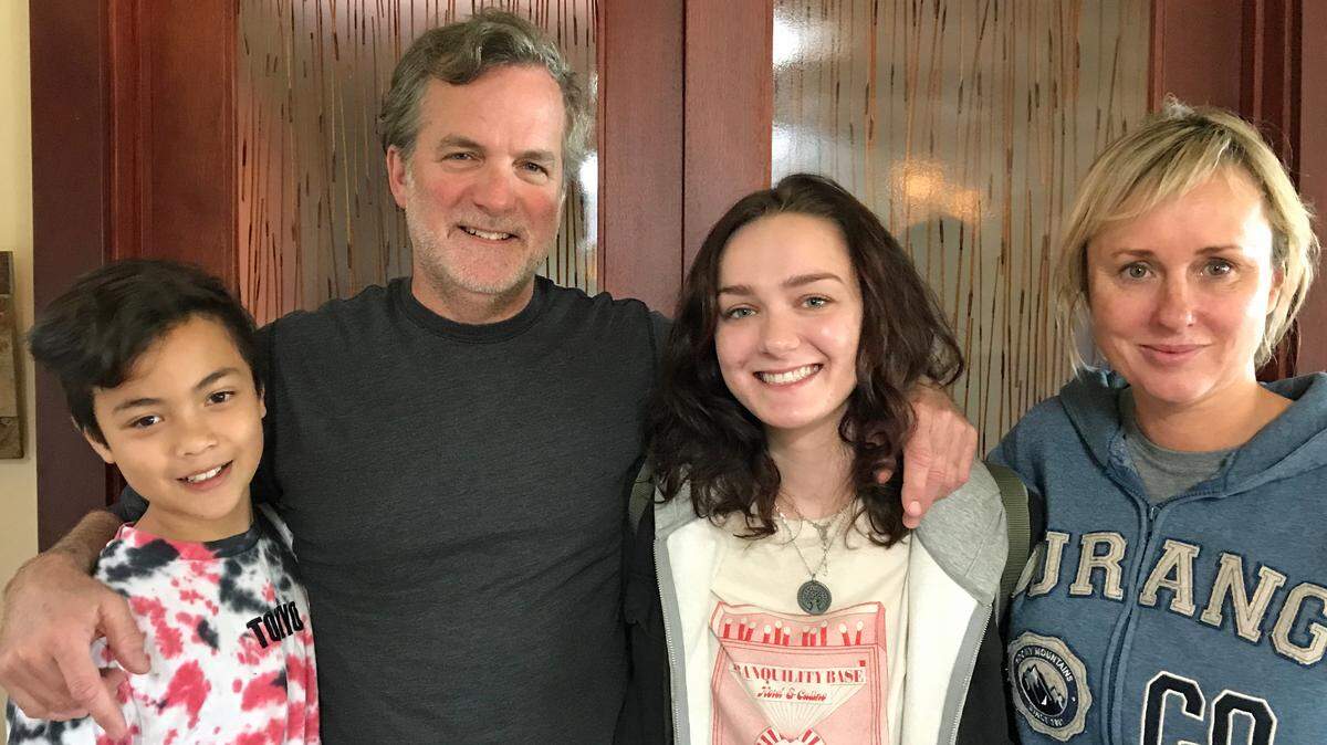 From left, grandson Nico Prado, son Sean Tanner, his daughter Alyssa Tanner and his fiancee Jenny Hayes.