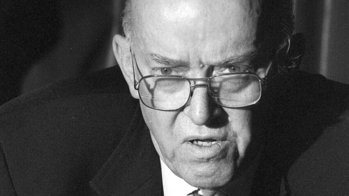 Hon. Richard Harris was Superior Court judge from 1963-72 and continued practice as an attorney or filled in for occaisional trials as judge. He was long known for making predictions for the New Year from the 1940s to the 80s seen here Jan. 3, 1982.