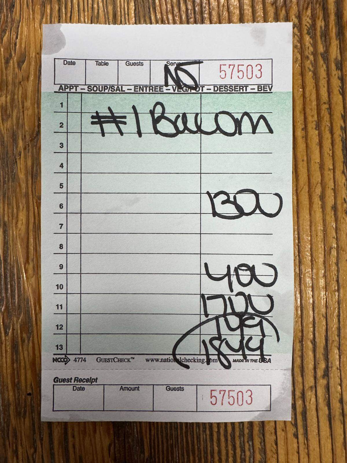 A photo of a receipt before tip from Budget Cafe in San Luis Obispo. My meal total came out to $22.49. That included the $13 Mini Ranch combo, a drip coffee with free refills for $4, plus $1.49 in tax and a $4 tip.