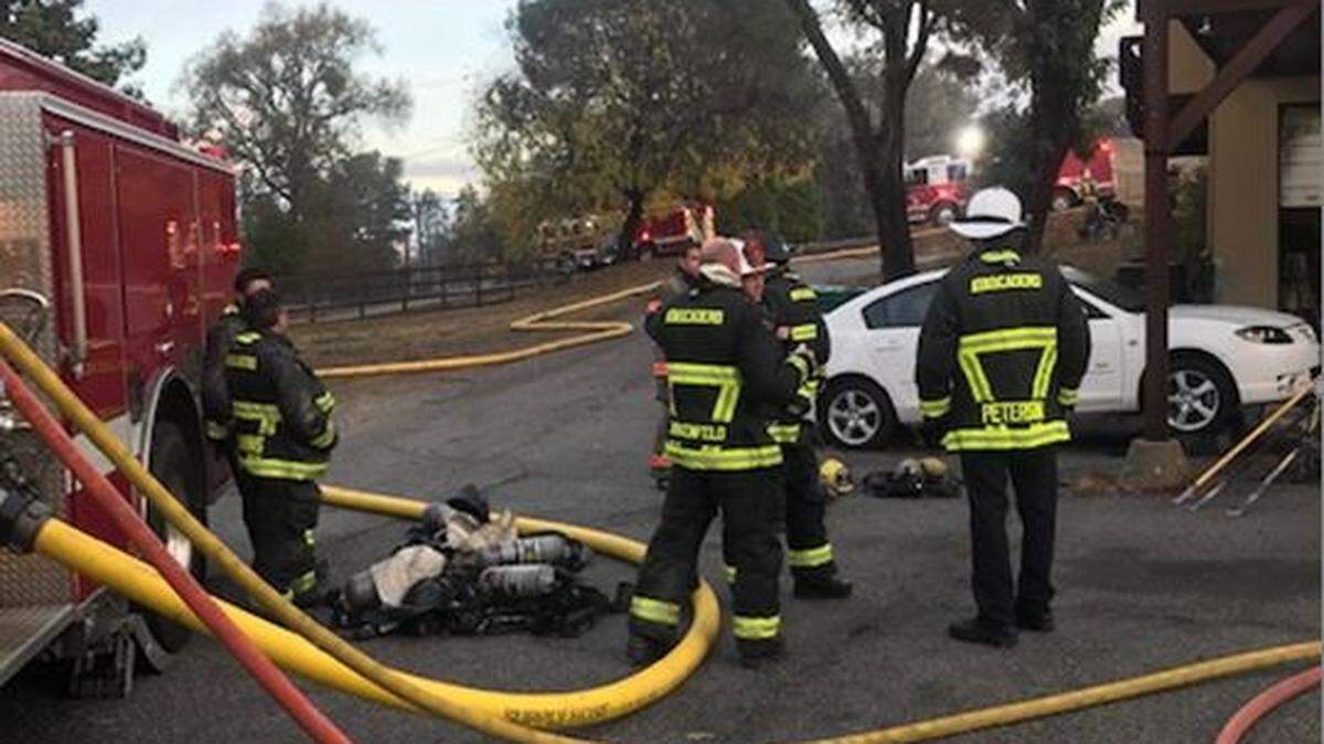Firefighters extinguished flames at a house fire in the 9400 block of Santa Lucia in Atascadero Thursday morning.