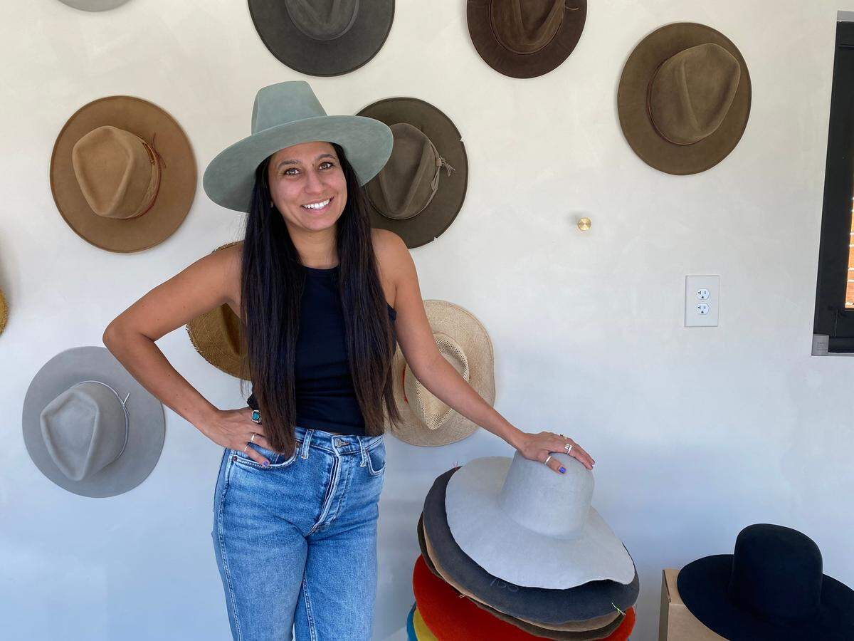 Stellar + Sun Hat Co. owner Sabreena Urness said her hatmaking hobby “snowballed” into a business. Urness creates custom hats made out of American rabbit and beaver felt.