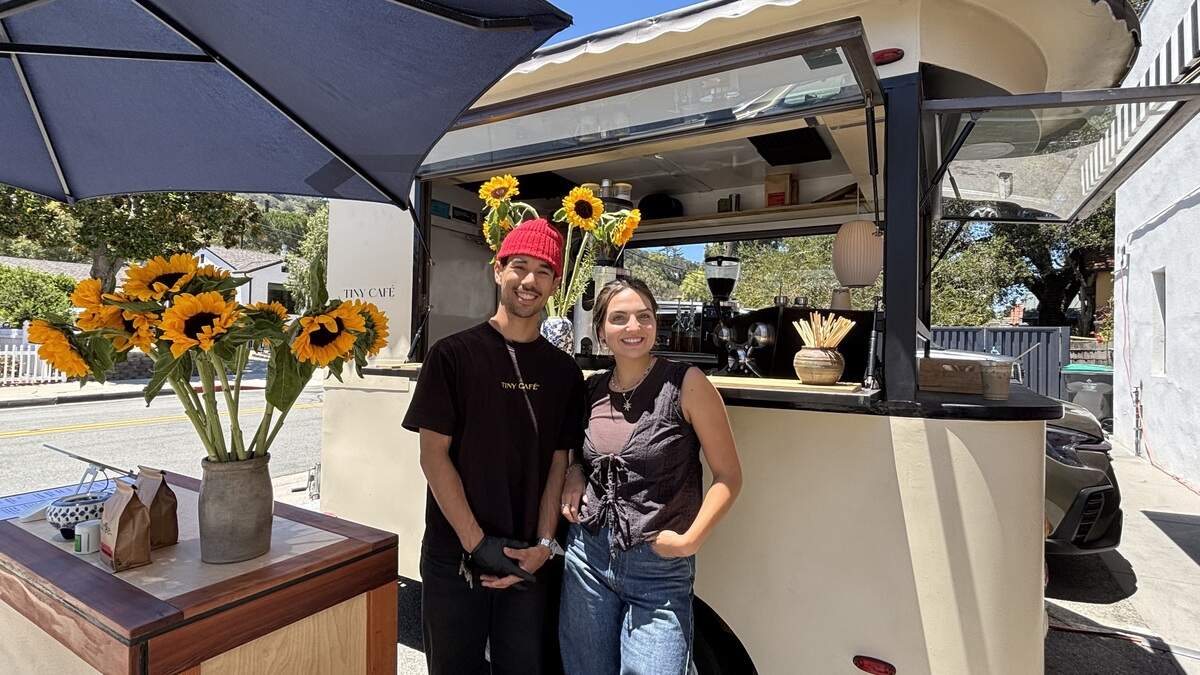 Owners of Tiny Café in San Luis Obispo Colin Brown and Emily Quady opened the coffee pop up Tiny Café in San Luis Obispo in 2023, and just got the trailer its green business certification, seen here on July 10, 2026.