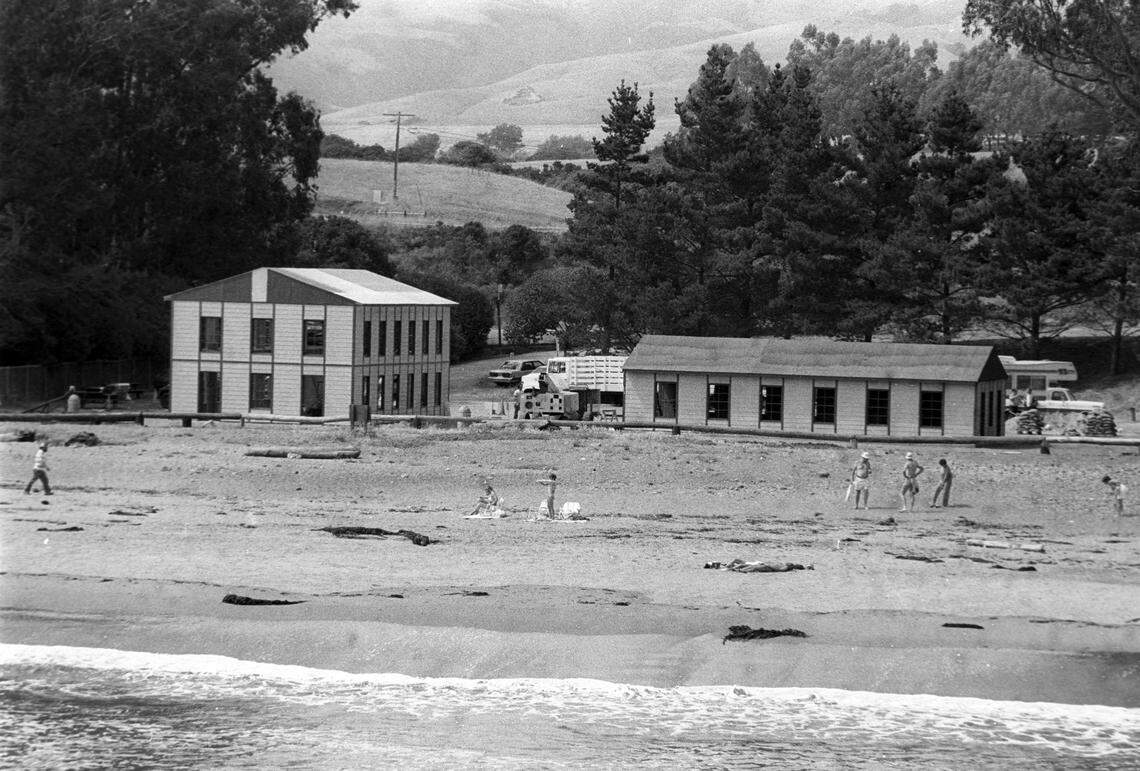 San Simeon cove was briefly transformed into the fictional South American country of Val Verde before it was blown up during the filming of “Commando” in June 1985.