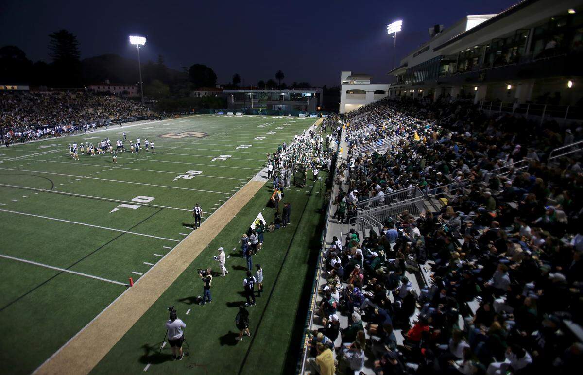 Cal Poly lost to UC Davis 34-27 in a college football game at Mustang Memorial Stadium on Oct. 4, 2025. It was a nice evening at the game.