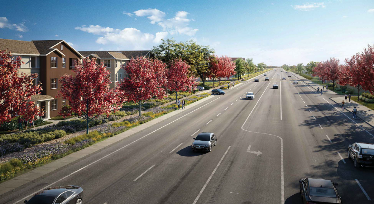 A rendering illustrates how Creston Road would be expanded back in 2021 as Paso Robles looked to modernize one of its oldest roads. Now in July 2026 the city is starting its second phase to update a part of the corridor.
