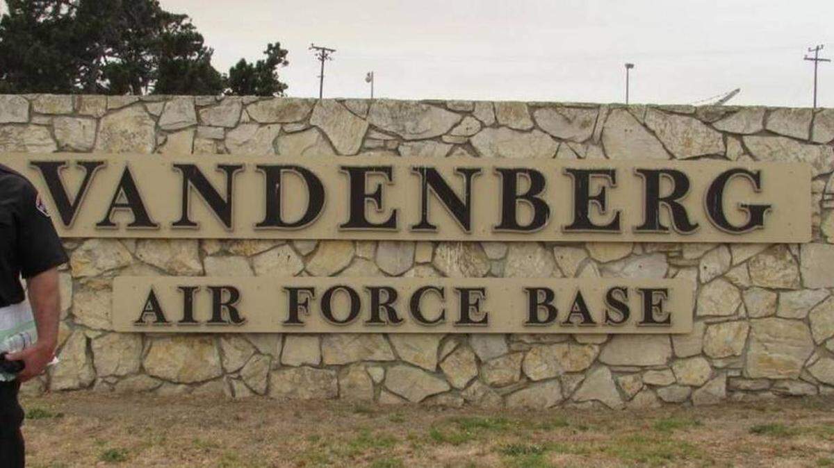 A sign at the entrance to Vandenberg Air Force Base.