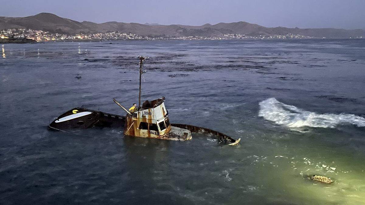 A man was rescued from an old shipwreck in Cayucos on May 16, 2022, after he took a nap and got caught by the rising tide.