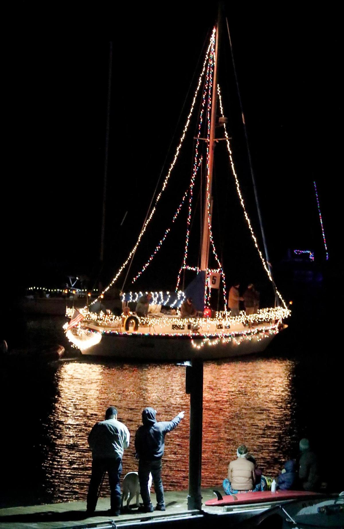 The Morro Bay Lighted Boat parade was held in Morro Bay Harbor, Saturday, Dec.4, 2021.
