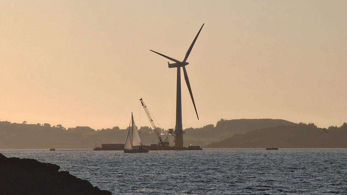 Floating offshore wind turbines have been in development since the mid-2000s. This turbine was installed in 2009 in Norway.
