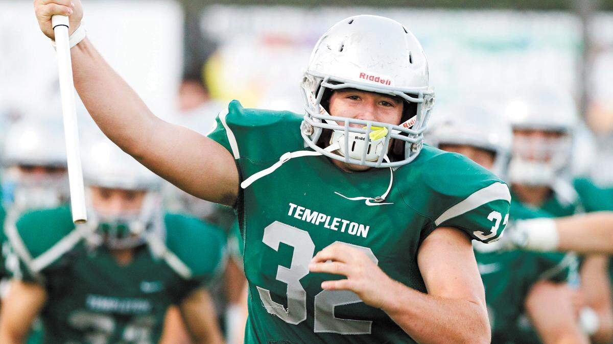 Templeton's Isaac Lindsey runs onto the field at the start of the Sept. 18 game against San Luis Obispo.