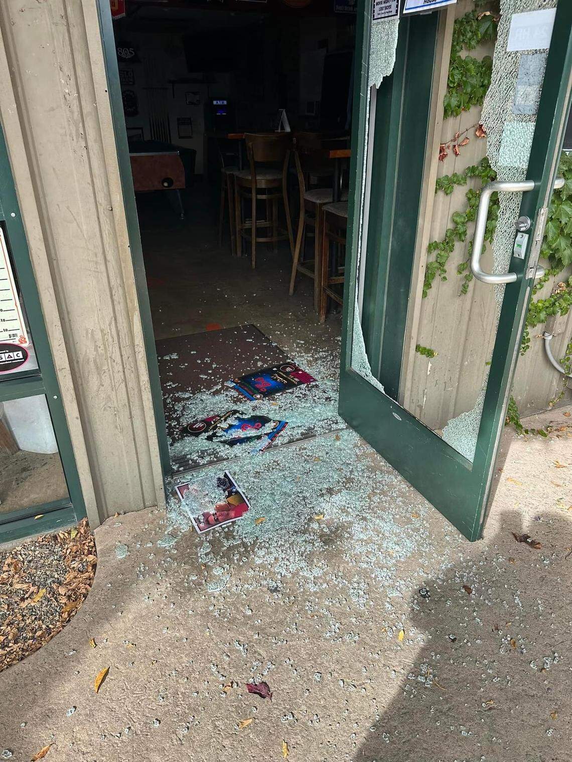 A man broke into the Pour House in Paso Robles on Oct. 10, 2023, by smashing the front door. He made off with wine and hats.