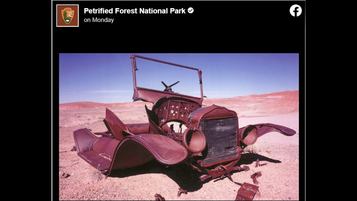 Model T Fords haven’t been sold since 1927, Ford says, so this vehicle may have been sitting in the Arizona desert close to 100 years.