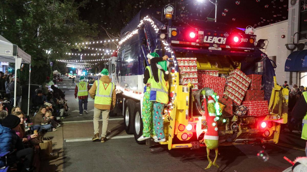Mission Country Disposal appeared to be working with the Grinch and getting away with presents at the 47th Annual Downtown Holiday Parade in San Luis Obispo on Dec. 1, 2023.