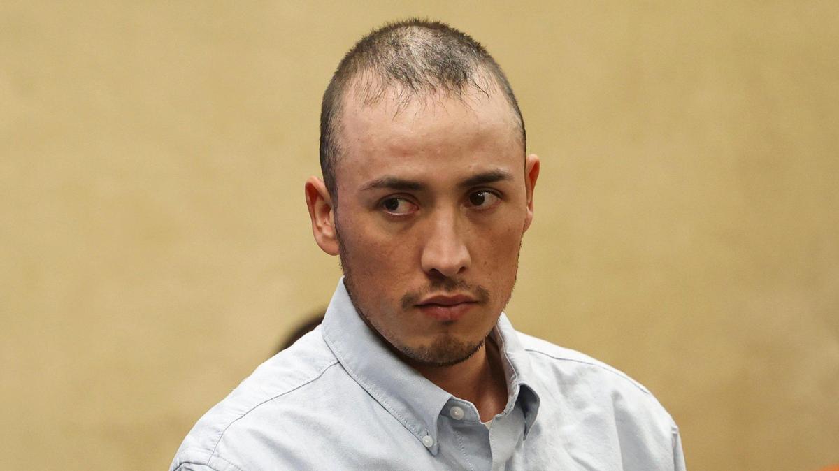 Briant Reyes Estrada appeared in court on May 14, 2025, charged with murder and child abuse after the death of his son from being in a hot car.