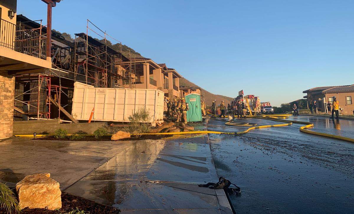 A house under construction on Costa Brava in Pismo Beach caught fire on Tuesday afternoon.