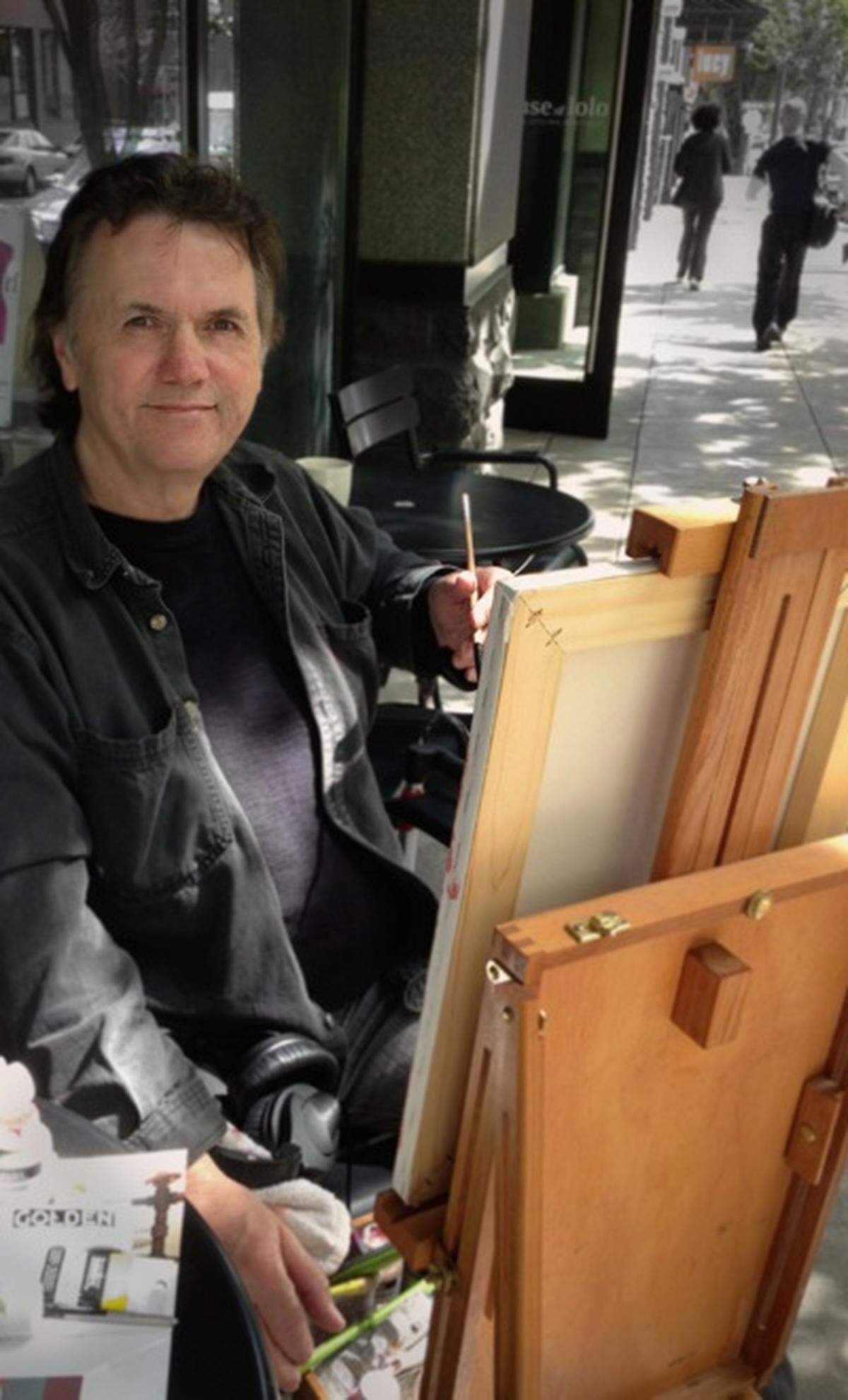 John Landon painting in  Portland, Oregon.