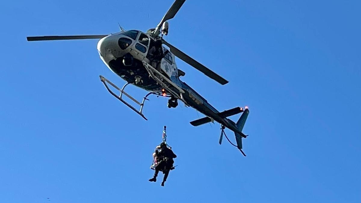 Cal Fire and CHP rescued a stranded hiker off Highway 1.