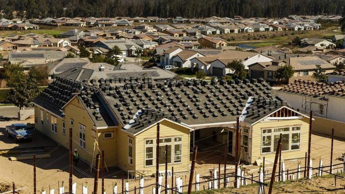 New homes under construction at Trilogy at Monarch Dunes in Nipomo.