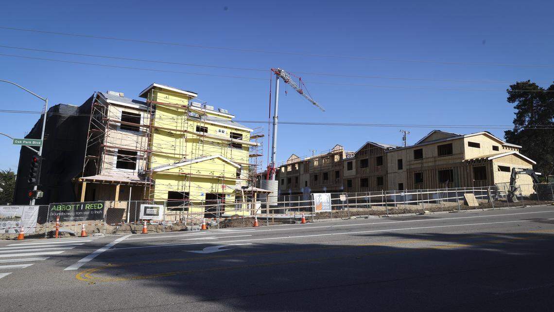 Arroyo Terrace is a complex of 62 affordable apartments at 700 Oak Park Blvd. next to Highway 101 in Arroyo Grande, now under construction March 4, 2026.