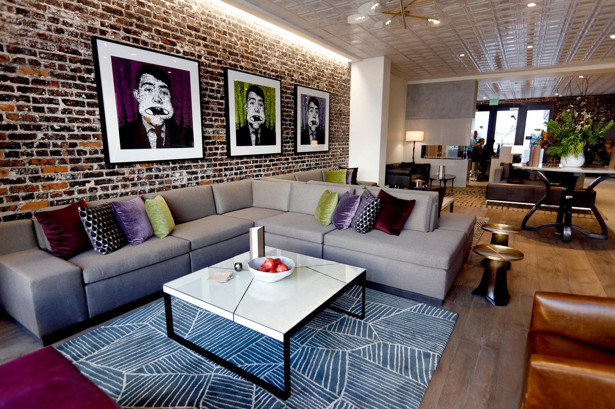 Hotel Cerro’s stylish lobby opens onto Garden Street in San Luis Obispo.