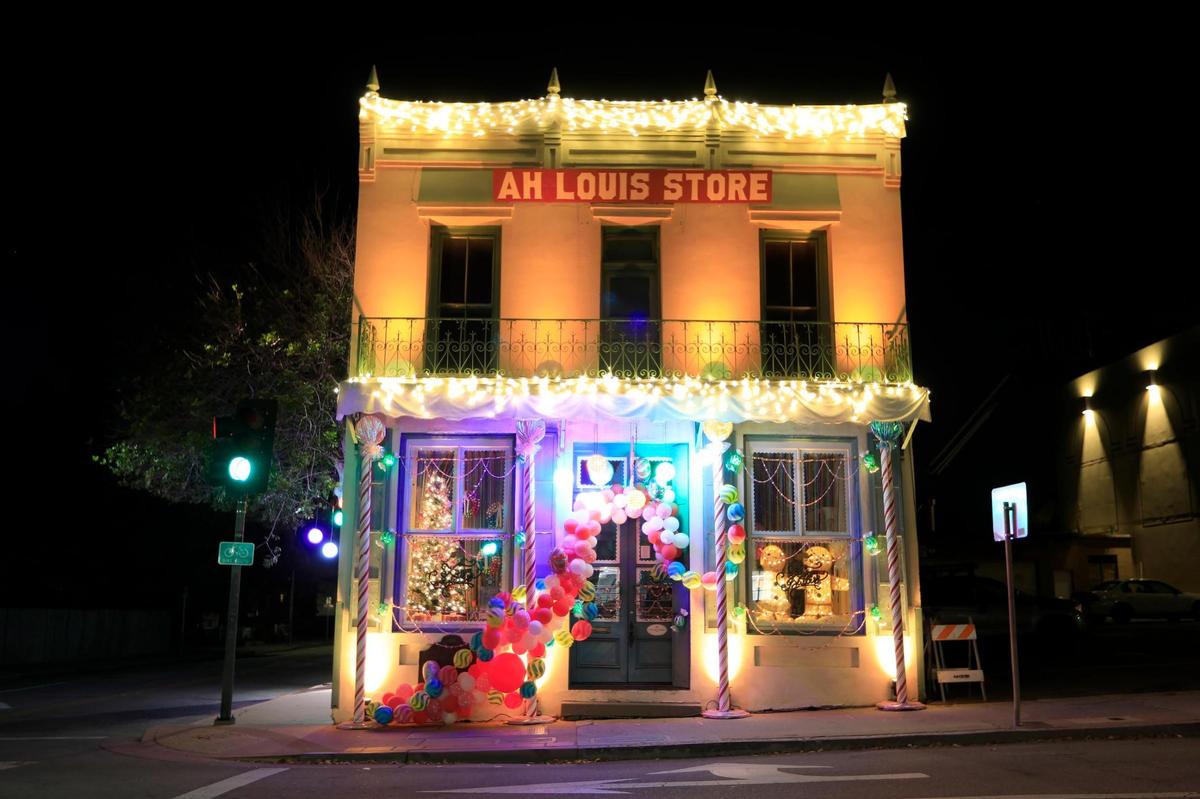 Karson Butler Events, located at the historic Ah Louis Store in San Luis Obispo, is decorated for the holidays. San Luis Obispo’s Light Up Downtown event is happening through Jan. 10, 2021.
