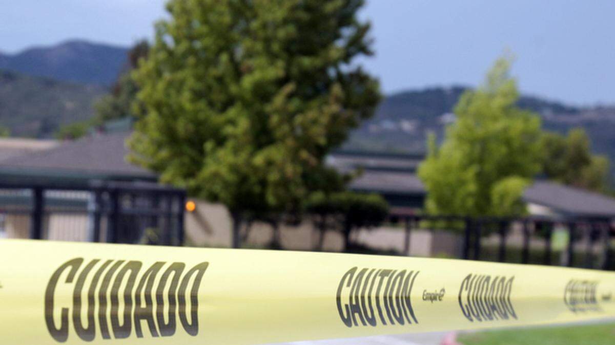 At San Gabriel Elementary School in Atascadero, caution tape is still up and gates are locked Monday, Sept. 14.