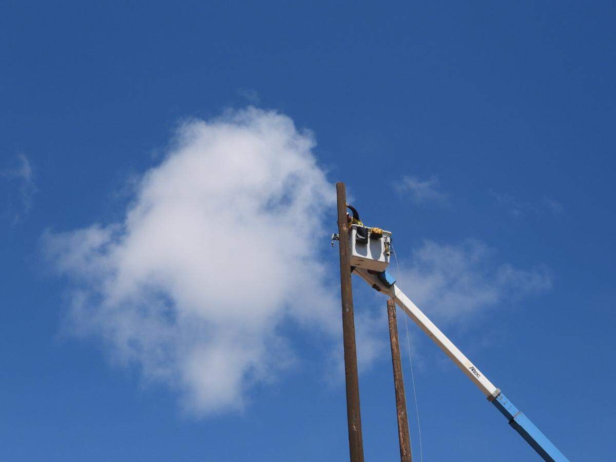 PG&E installed two 80-foot wood poles at Cal Poly to help the university’s logging team host a national forestry competition in 2026, where pole-climbing will be the main sport.
