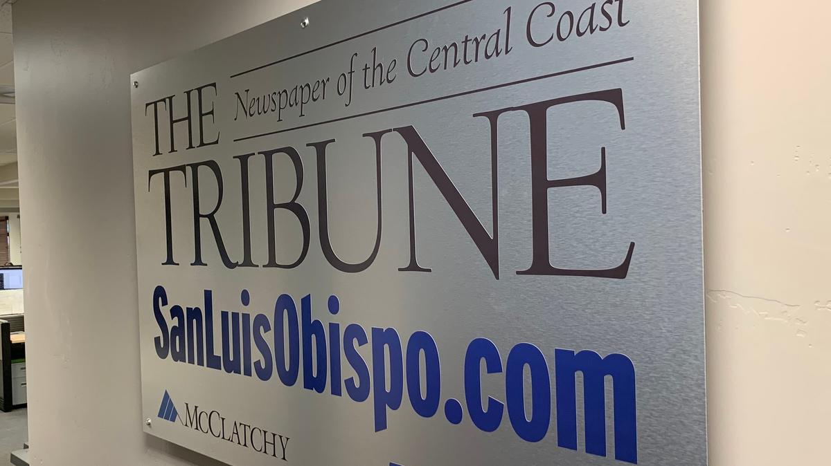The Tribune sign in the former office on Tank Farm Road in San Luis Obispo.