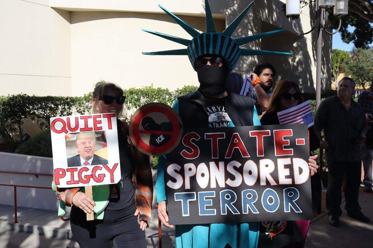 A protest took place outside the San Luis Obispo County Board of Supervisors meeting Jan. 27, 2026, where the Sheriff’s Office was expected to share information about its cooperation with ICE.