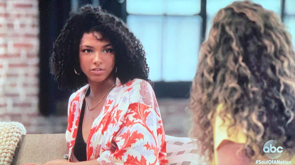 San Luis Obispo Black Lives Matter organizer Tianna Arata speaks to “The View” co-host Sunny Hostin during a segment of the ABC docuseries “Soul of a Nation” on March 9, 2021.