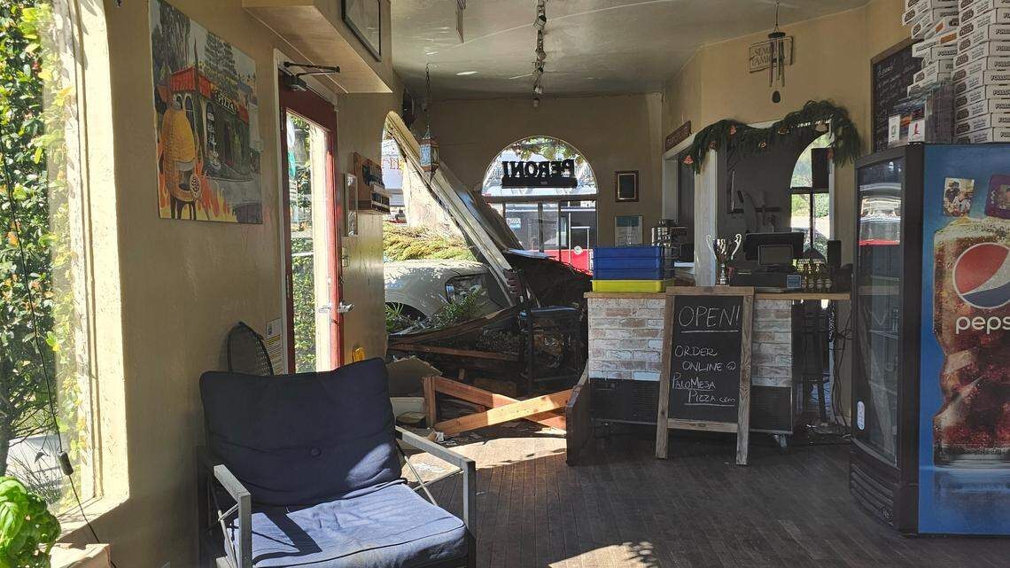 Pickup truck slams into popular SLO County pizza restaurant
