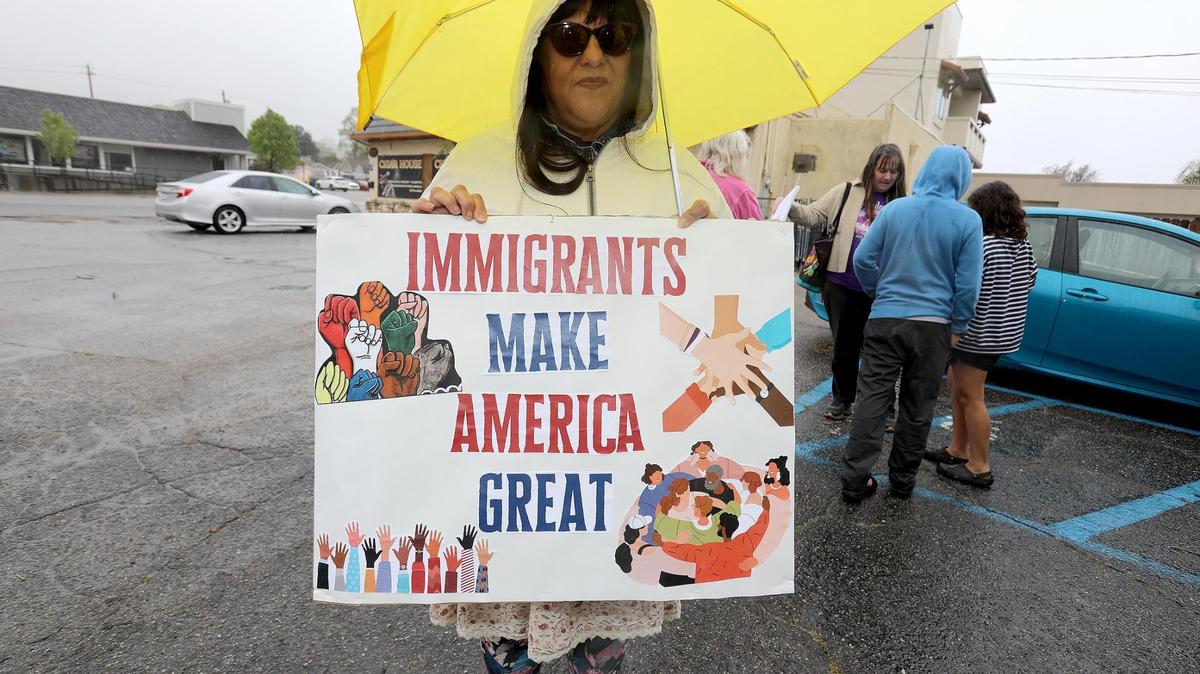The Mixteco/Indigena Community Organizing Project and other immigrant advocacy organizations led a march in Paso Robles to protest deportation and President Donald Trump’s immigration policies on Sunday, March 30, 2025.