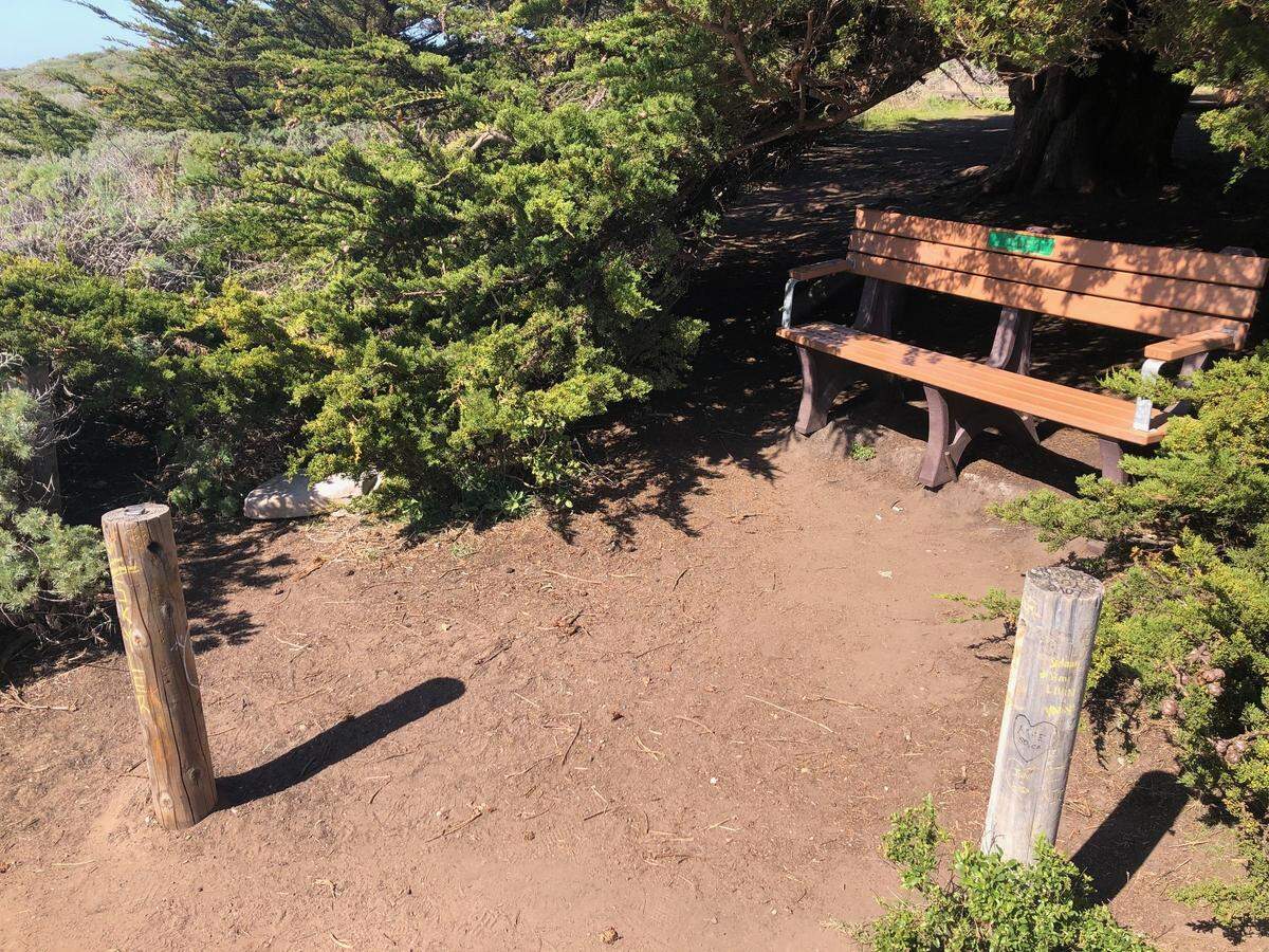 State Parks removed about 250 padlocks attached by visitors to a cabling that runs between posts on a scenic overlook alongside Cambria’s Moonstone Beach boardwalk. Erin Jennings took this picture of the spot where the so-called “love locks” were once seen.
