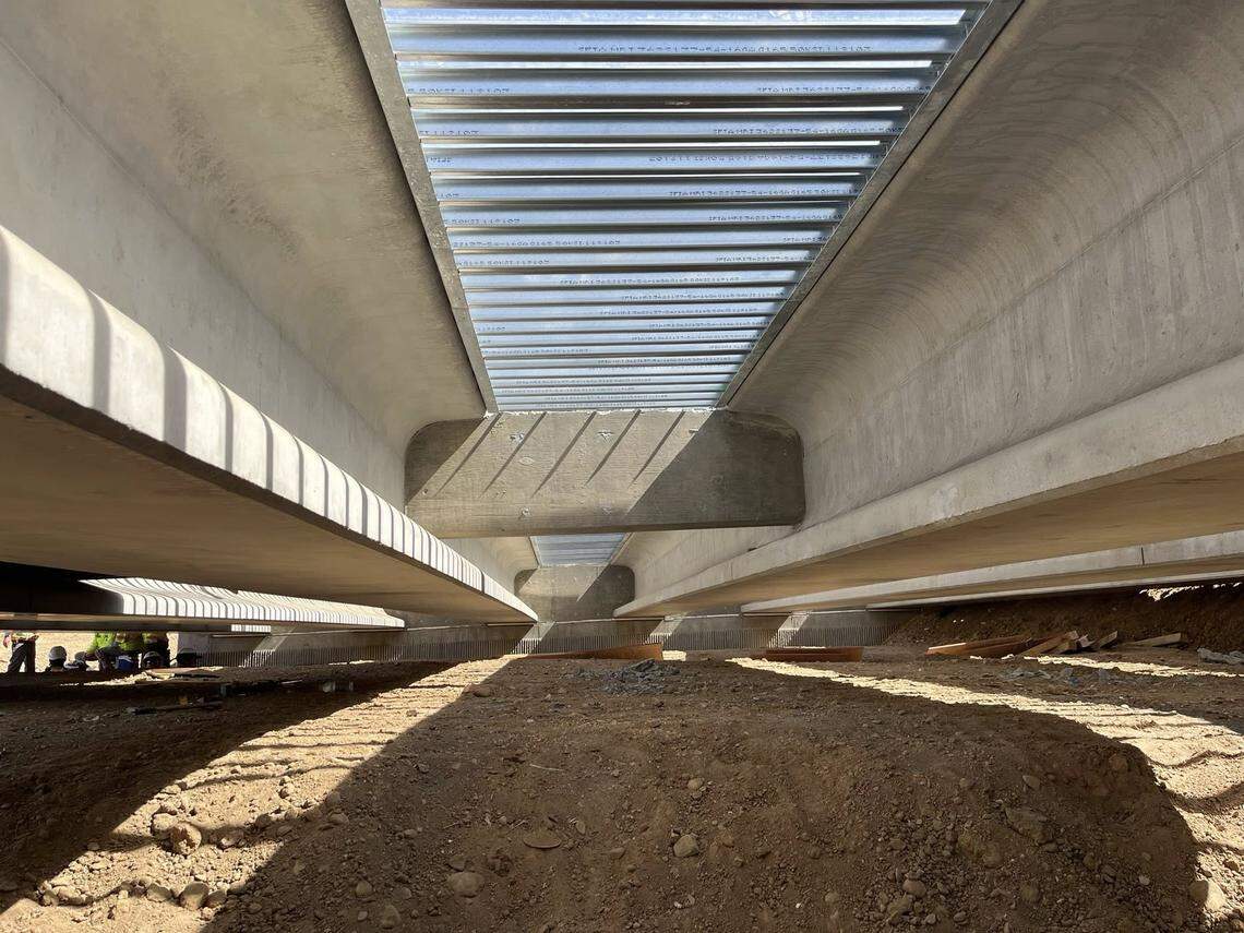 California Department of Transportation crews are using an innovative, see-through tool called ClearCast to build a concrete bridge near the intersection of Highway 101 and Wellsona Road north of Paso Robles.