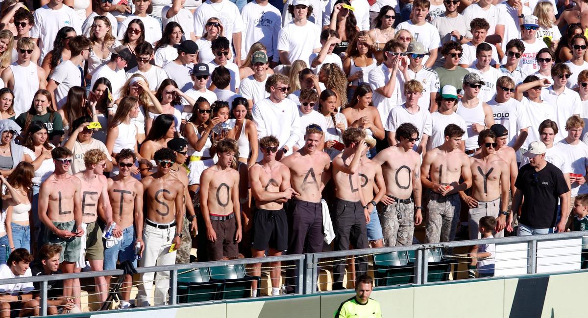 Fans turned out in force to see Cal Poly beat UCSB 2-0 in the annual Blue-Green Rivalry soccer game on Sept. 28, 2024.