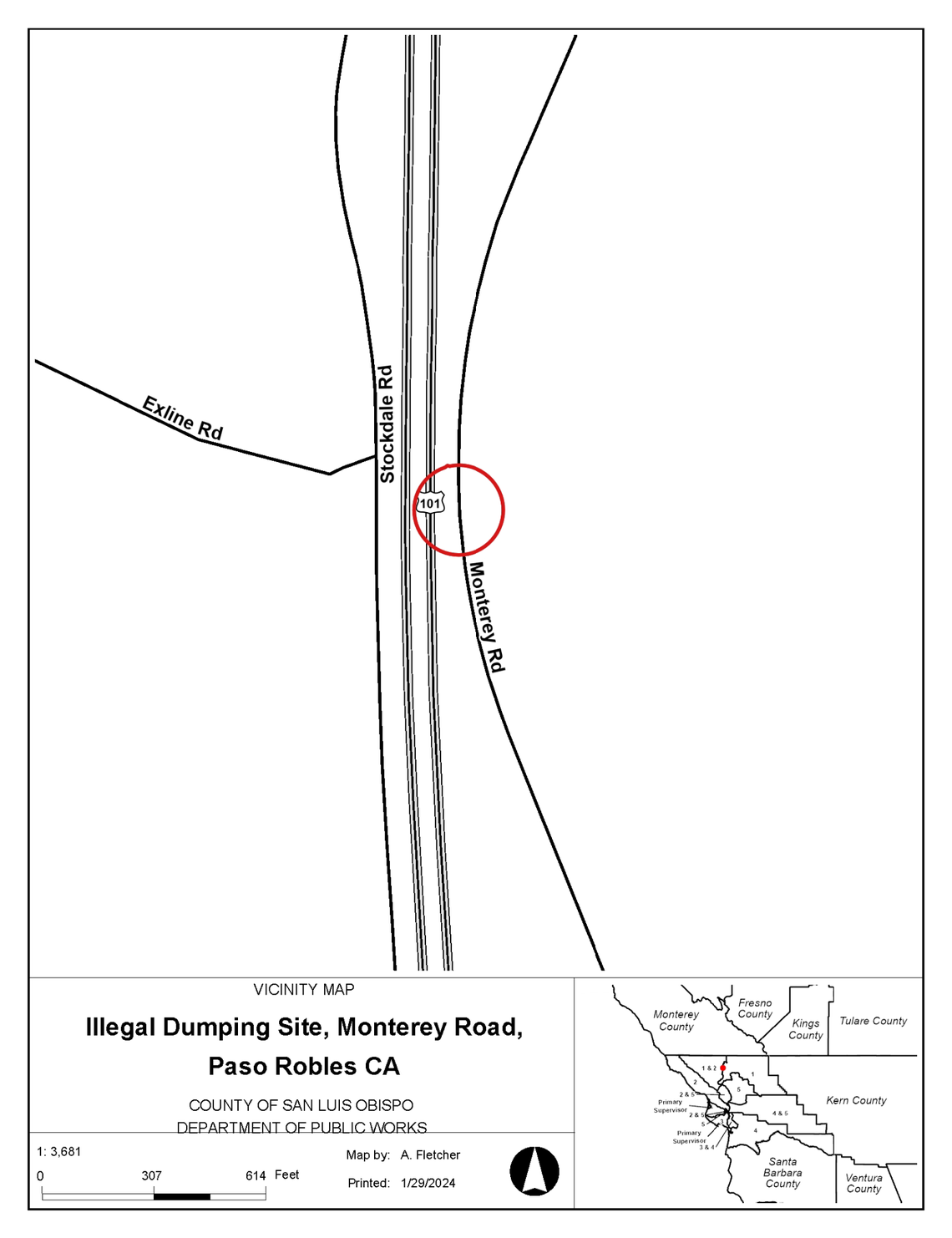 Steel drums of hazardous waste were found at a roadside turnout at Monterey Road near Paso Robles on Dec. 18, 2024. Four of the barrels contained benzene, a substance SLO County Public Works said is flammable, toxic and an environmental pollutant.