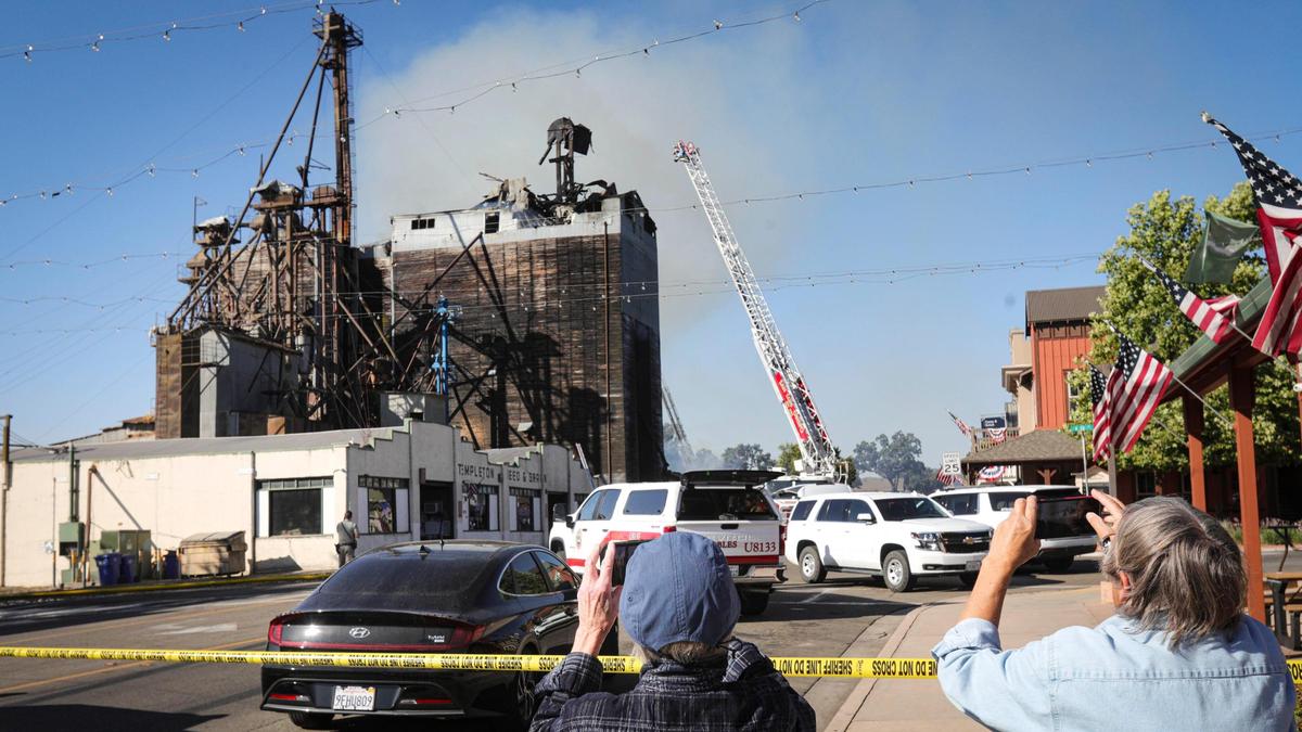 Firefighters from San Luis Obispo to Paso Robles were called to a two-alarm commercial fire at Templeton Feed and Grain. Fire broke out in the late evening of Independence Day. They were battling flames on the morning of July 5, 2025. The landmark structure brought spectators out to document the fire on their cell phones.
