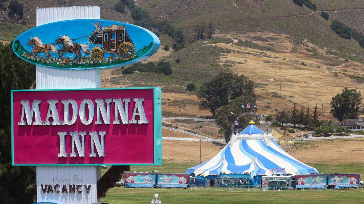 Circus Vargas is setting up next to the Madonna Inn in San Luis Obispo for its first local performances since the COVID-19 shutdown.