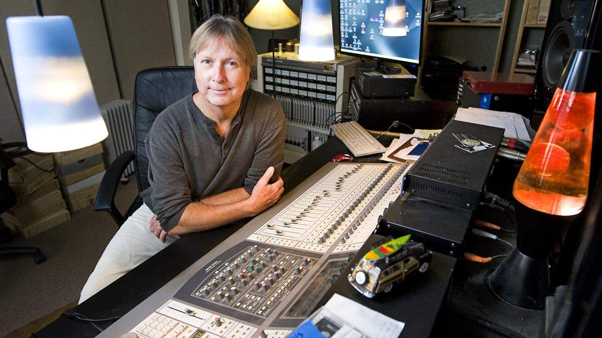 Steve Crimmel at his Painted Sky Studios. Once an engineer at a recording studio in Los Angeles, Crimmel is happy to produce music in a town named Harmony.